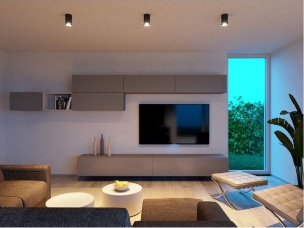 LED2 - Plafoniera LED TUBUS LED/9W/230V nera