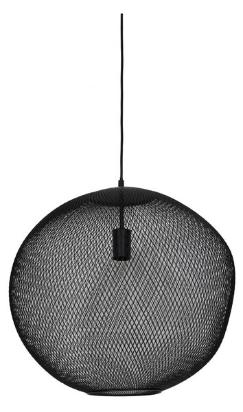 Lampadario nero opaco con paralume in metallo ø 50 cm Reilley - Light & Living