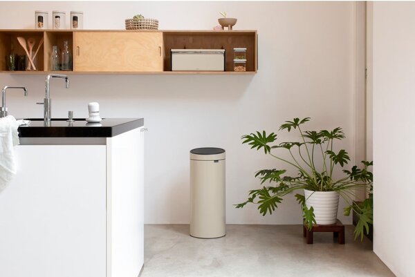 Bidone per rifiuti in acciaio beige touch 30 l Touch Bin - Brabantia