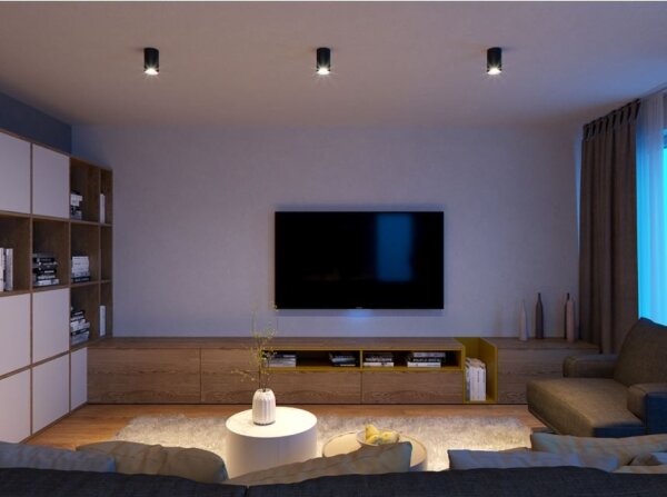 LED2 - Plafoniera LED TUBUS LED/9W/230V nera