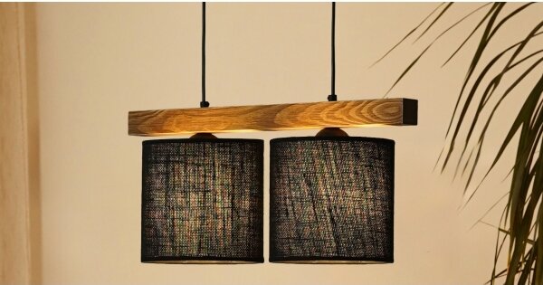 Brilagi - Lampadario a sospensione con filo FOREST 2xE27/15W/230V pino/nero