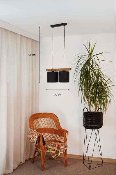 Brilagi - Lampadario a sospensione con filo FOREST 2xE27/15W/230V pino/nero