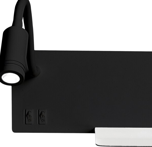 Applique a LED SHELF LED/4W+LED/5W+LED/2W/230V nero