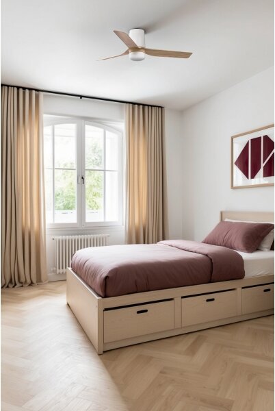 FARO 33833WT-1TW-LED Ventilatore dimmerabile MINIPUNTTUB S 10W/230V marrone/bianco diametro 90 cm WT+TC