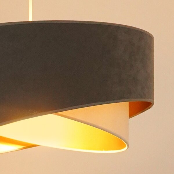 Brilagi - Lampadario LED a sospensione con filo LYRA 1xE27/15W/230V grigio/color crema/oro