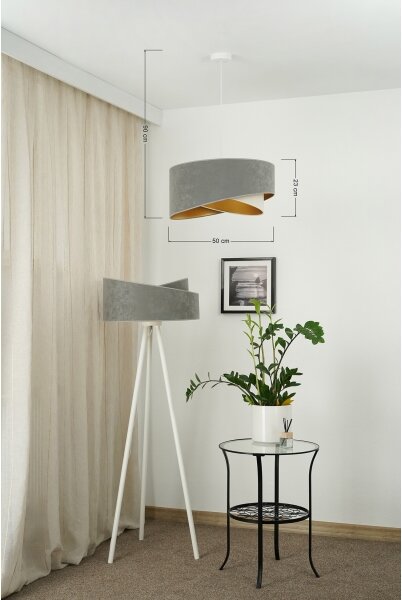 Brilagi - Lampadario LED a sospensione con filo LYRA 1xE27/15W/230V grigio/color crema/oro