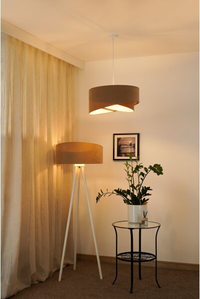 Brilagi - Lampadario LED a sospensione con filo LYRA 1xE27/15W/230V marrone/bianco