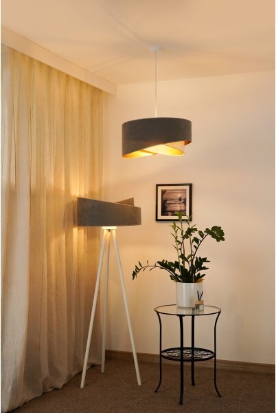 Brilagi - Lampadario LED a sospensione con filo LYRA 1xE27/15W/230V grigio/color crema/oro