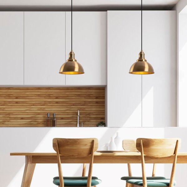 Lampadario color bronzo con paralume in metallo ø 21 cm Varzan – Opviq lights