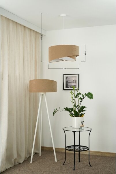 Brilagi - Lampadario LED a sospensione con filo LYRA 1xE27/15W/230V marrone/bianco