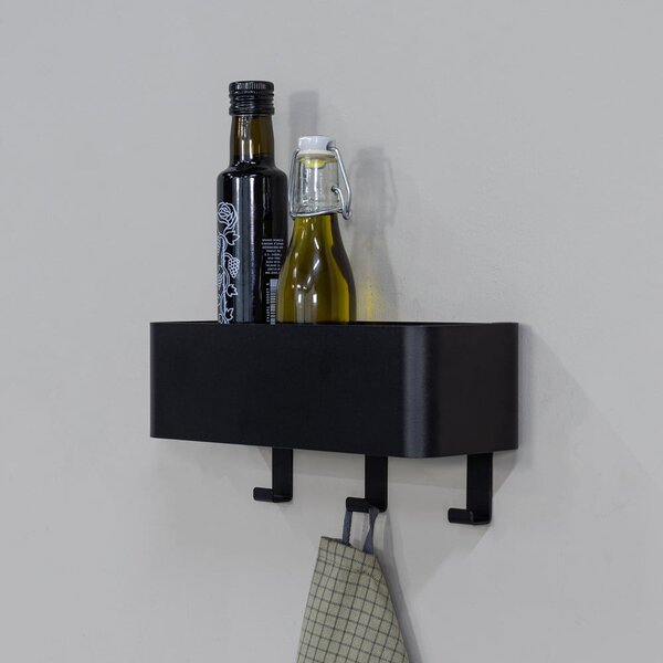 Mensola da bagno da parete nera in acciaio Multi – Spinder Design