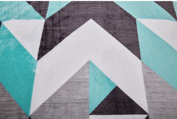 Biancheria da letto grigia/turchese in micropile per letto singolo 140x200 cm Abstract – My House