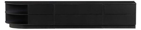 Tavolo TV modulare nero in legno di pino 78x40 cm Finca - WOOOD