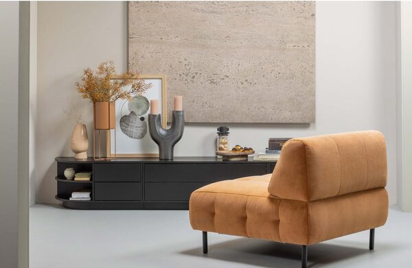 Tavolo TV modulare nero in legno di pino 78x40 cm Finca - WOOOD