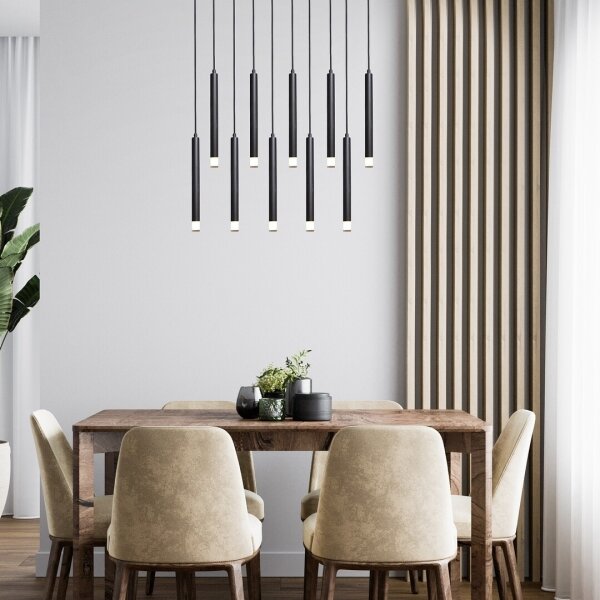 Rabalux 72364 - Lampadario a sospensione con filo RAMIRA 10xG9/5W/230V nero