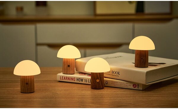 Lampada da tavolo con intensità regolabile di colore naturale in frassino massiccio (altezza totale 7 cm) Alice – Gingko