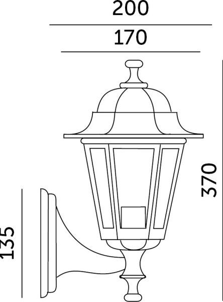 Applique da esterno 1xE27/60W/230V IP44 dorata