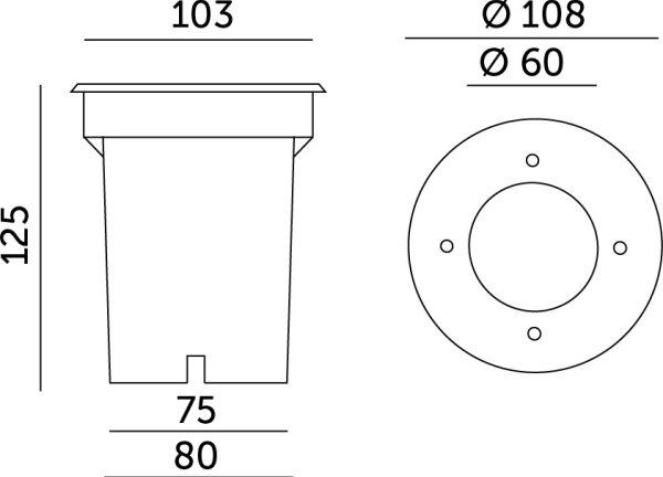 Lampada da incasso per esterni ENTRADA2 1xGU10/50W/230V IP65