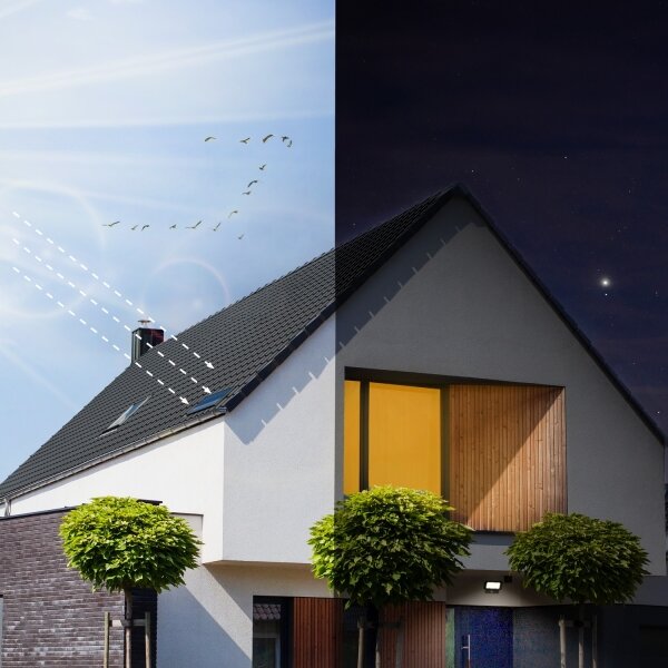 Faro solare LED esterno 20W 6500K IP65 con sensore e batteria 4400 mAh