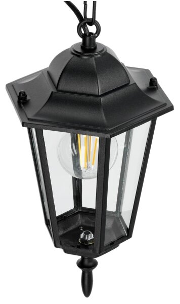 Lampadario da esterno a sospensione con catena 1xE27/60W/230V nero