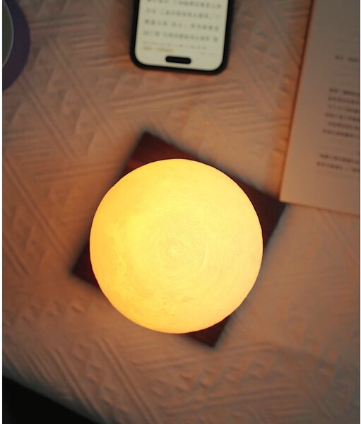 Decorazione luminosa marrone scuro con ricarica USB ø 12 cm Smart LunaSpin – Gingko