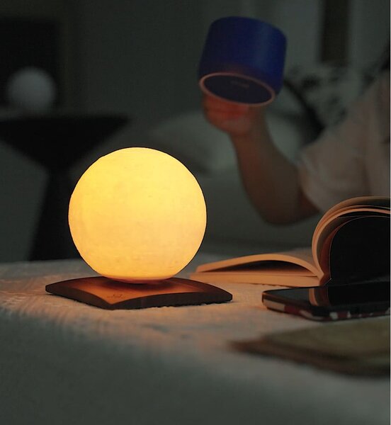 Decorazione luminosa marrone scuro con ricarica USB ø 12 cm Smart LunaSpin – Gingko