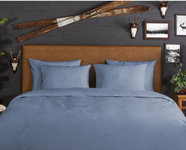 Biancheria da letto blu in flanella per letto matrimoniale/per letto prolungato 240x220 cm – Good Morning
