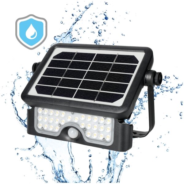 Faro solare LED 5W 4000K IP65 con sensore e batteria 3000 mAh