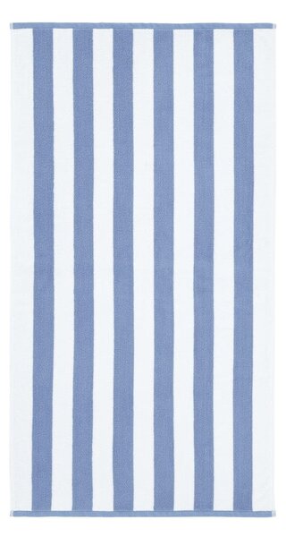 Telo da bagno in cotone blu e bianco 90x140 cm Stripe Jacquard - Bianca