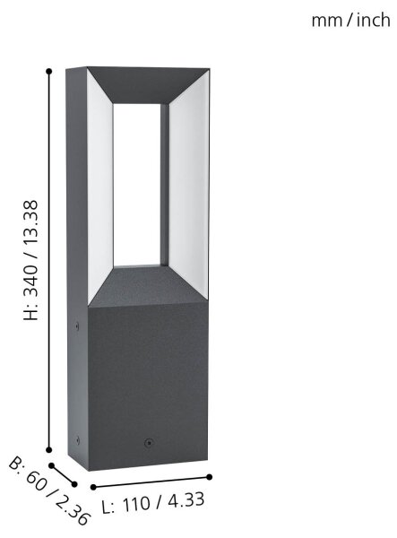Eglo 98727 - Lampada LED da esterno RIFORANO 2xLED/5W/230V IP44 34 cm