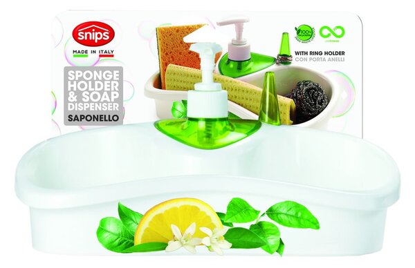 Portapiatti verde con dosatore di detersivo - Snips