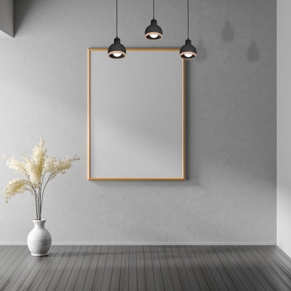 Lampadario su filo OVAL 3xE27/60W/230V nero