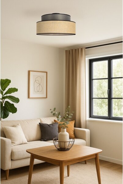 Plafoniera BOHO 1xE27/60W/230V diametro 40 cm marrone/beige