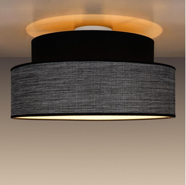 Plafoniera GRACE 1xE27/60W/230V diametro 40 cm nero/grigio
