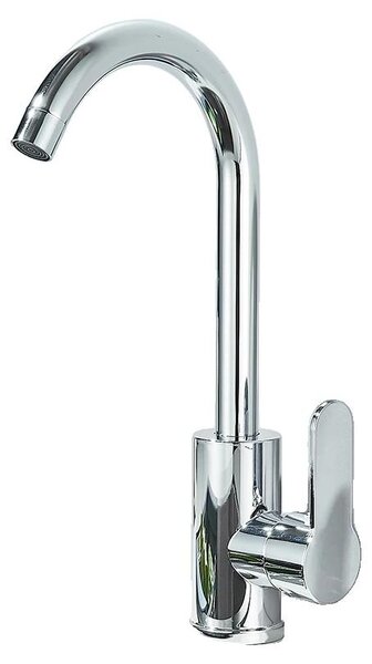 Rubinetto da cucina, con bocchetta girevole, miscelatore per acqua fredda e calda, finitura cromata