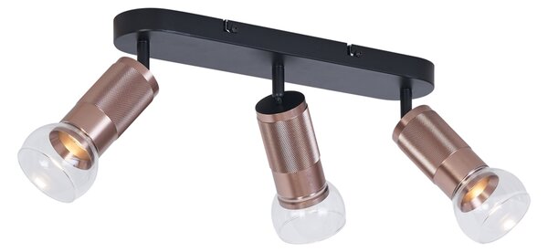 Faretto da soffitto arrotondato bronzo scuro 3 luci regolabile - Veerle