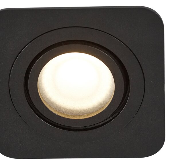 Set di 6 faretti da incasso neri arrotondati GU10 50mm orientabili e inclinabili IP44 - Alberto