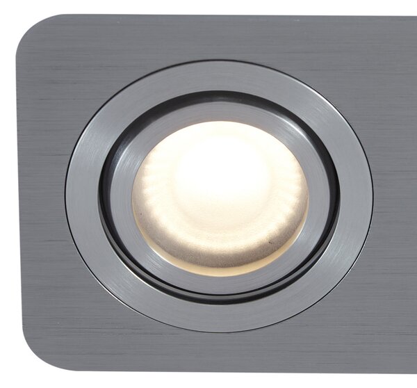 Set di 6 faretti da incasso arrotondati color canna di fucile GU10 50mm regolabili IP44 2 luci - Alberto