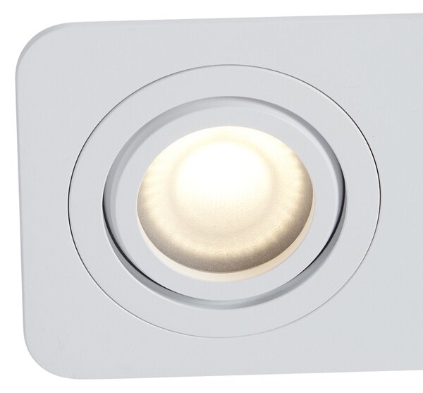 Set di 6 faretti da incasso arrotondati bianchi GU10 50mm orientabili e inclinabili IP44 2-luci - Alberto