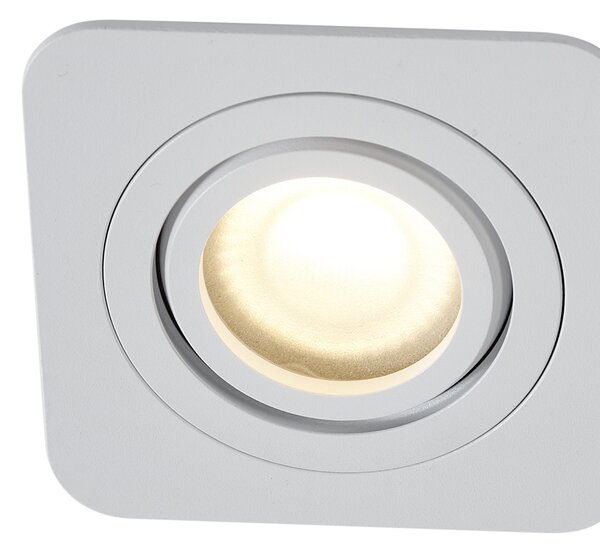 Set di 6 faretti da incasso arrotondati bianchi GU10 50mm orientabili e inclinabili IP44 - Alberto