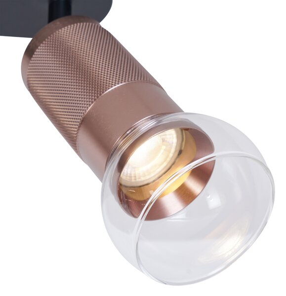 Faretto da soffitto arrotondato bronzo scuro 2 luci regolabile - Veerle