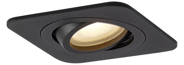 Set di 6 faretti da incasso neri arrotondati GU10 50mm orientabili e inclinabili IP44 - Alberto