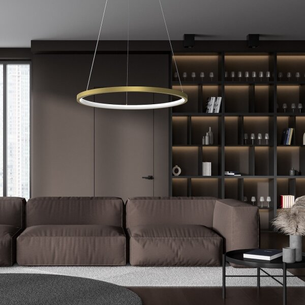 Lampadario LED a sospensione con filo HOOP LED/27W/230V diametro 50 cm 4000K oro