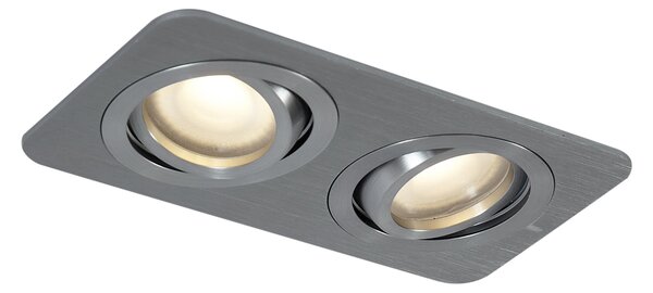 Faretto da incasso rotondo color canna di fucile GU10 50mm orientabile e inclinabile IP44 2-luci - Alberto