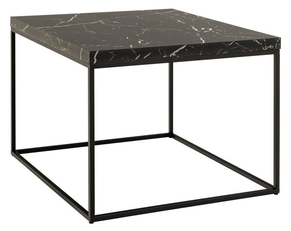 Tavolino nero con piano in marmo 60x60 cm Barossa - Actona