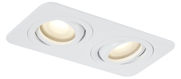 Faretto da incasso rotondo bianco GU10 50mm orientabile e inclinabile IP44 2 luci - Alberto