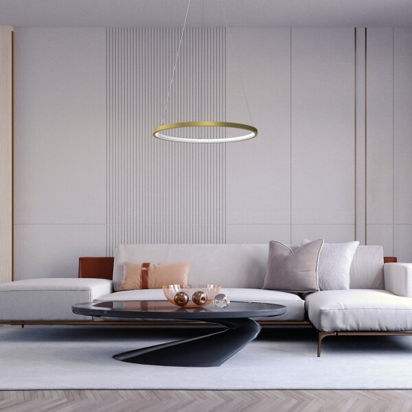 Lampadario LED a sospensione con filo HOOP LED/27W/230V diametro 50 cm 4000K oro