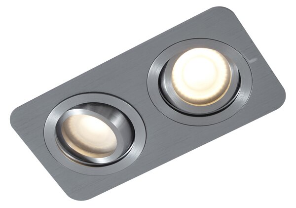 Set di 6 faretti da incasso arrotondati color canna di fucile GU10 50mm regolabili IP44 2 luci - Alberto