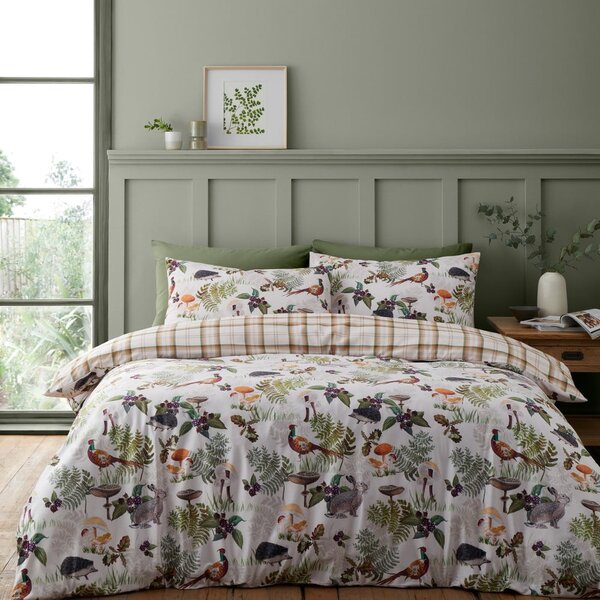 Biancheria da letto in velluto per letto matrimoniale 200x200 cm Woodland Walk - Catherine Lansfield