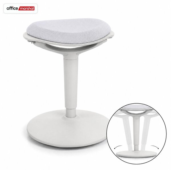 Sgabello ergonomico Elio, regolabile in altezza, per una postura dinamica, colore grigio